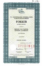 FOKKER Flugzeugfabrik 1970 Amsterdam Aircraft America SPECIMEN 1000 hfl Schwerin