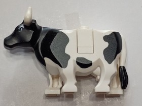 LEGO  BLACK & WHITE COW ~ Minifigure Minifig City Farm Animal Rare Retired