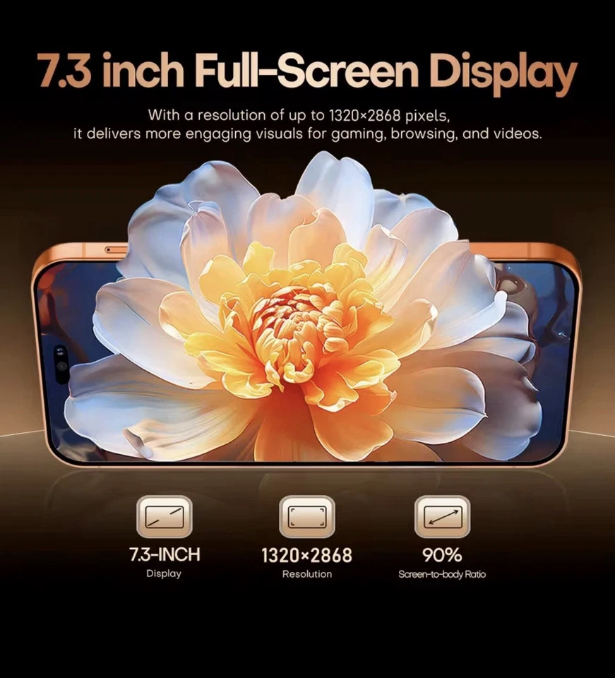 2026 i 17 Pro Max 16GB RAM 1TB Android iOS Face ID 7,3” Ricarica Rapida 8000Mah - Immagine 2 di 4