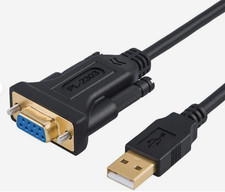 CableCreation USB to RS232 Adapter with PL2303 Chipset, 6.6FT / 2M, Black