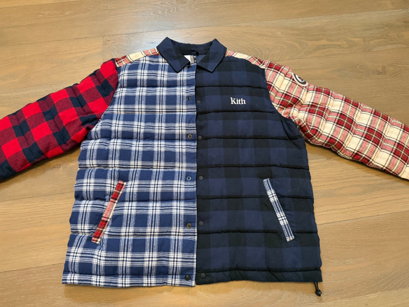 KITH Murray Patchwork Plaid Flannel Down Jacket M… - image 1