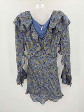 Pre-Owned Free People Blue Size 0 Floral Short Long Sleeve Dress