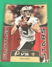 2019 Score Drew Brees Fantasy Stars Red #FS-6 New Orleans Saints HOF