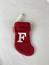 Wondershop Monogram Mini Christmas Stocking Initial Letter F Red Target 8  NWT