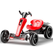 12V Electric Go Kart for Kids with Adjustable Seat Kids Pedal Go Kart, Red