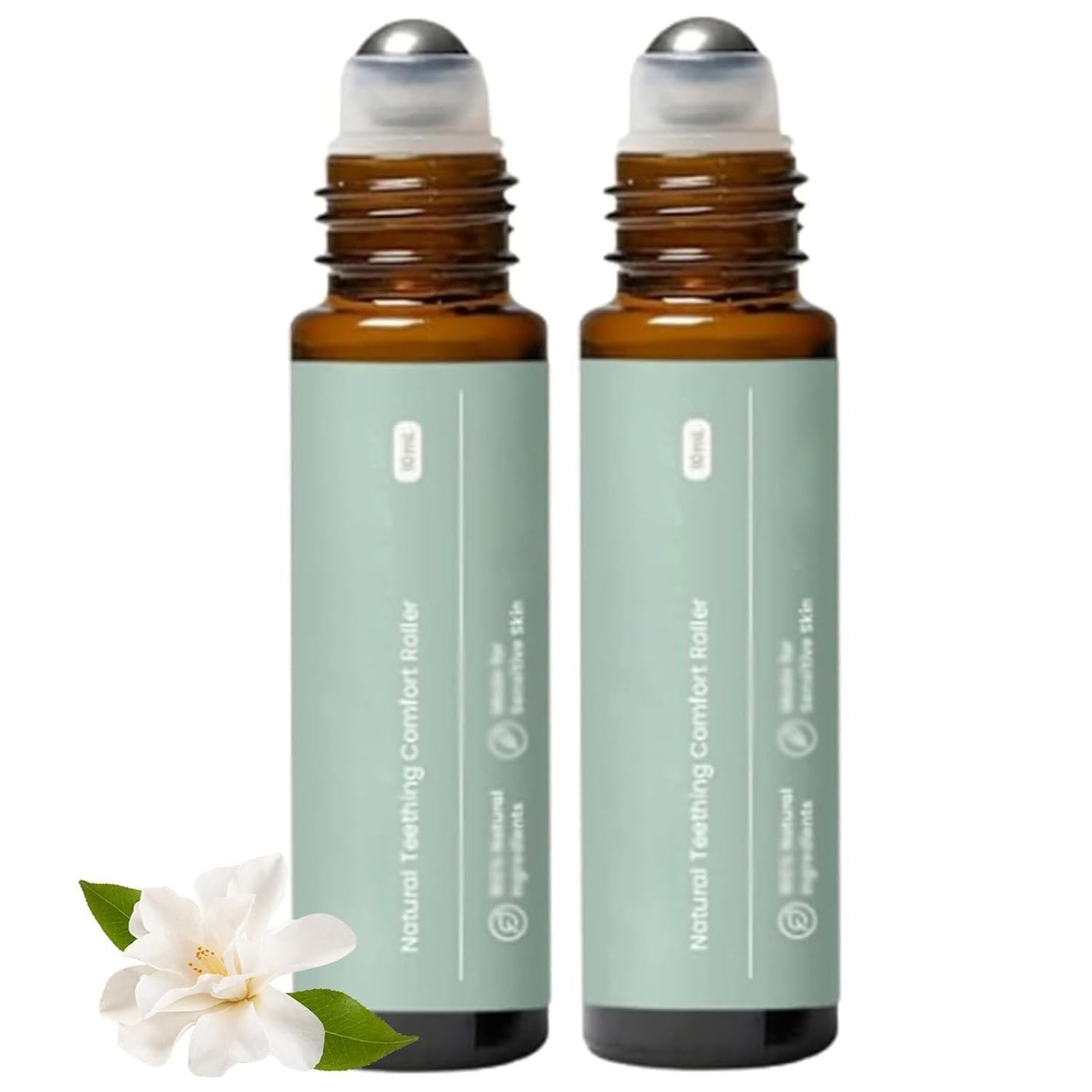 2 pcs Teething Roller, 100% Natura Teething Comfort Roller Relief Roller