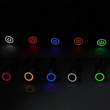 Latching Push Button Power Switch 16mm 12V LED ON OFF Waterproof Stainless Steel