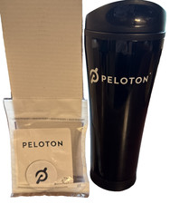 PELOTON Black 18oz steel Tumbler Thermos hot cold plastic w/free For PopSocket