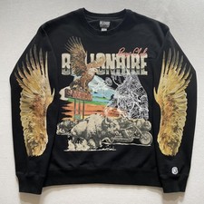Billionaire Boys Club Sweatshirt Mens XL Black Crewneck Astronaut Eagle Wings