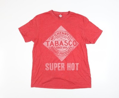 George Herren Red Tabasco Super Hot Graphic T-Shirt Large Regular Fit