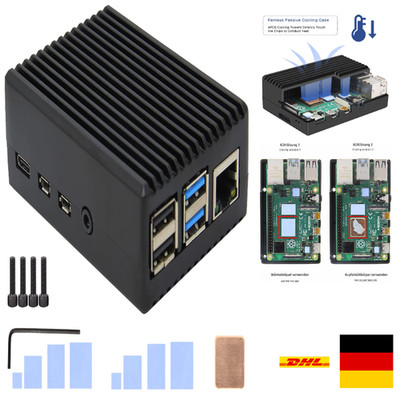 Raspberry Pi 4B Aluminium Gehäuse Passiv Kühlung 8GB 4GB 2GB