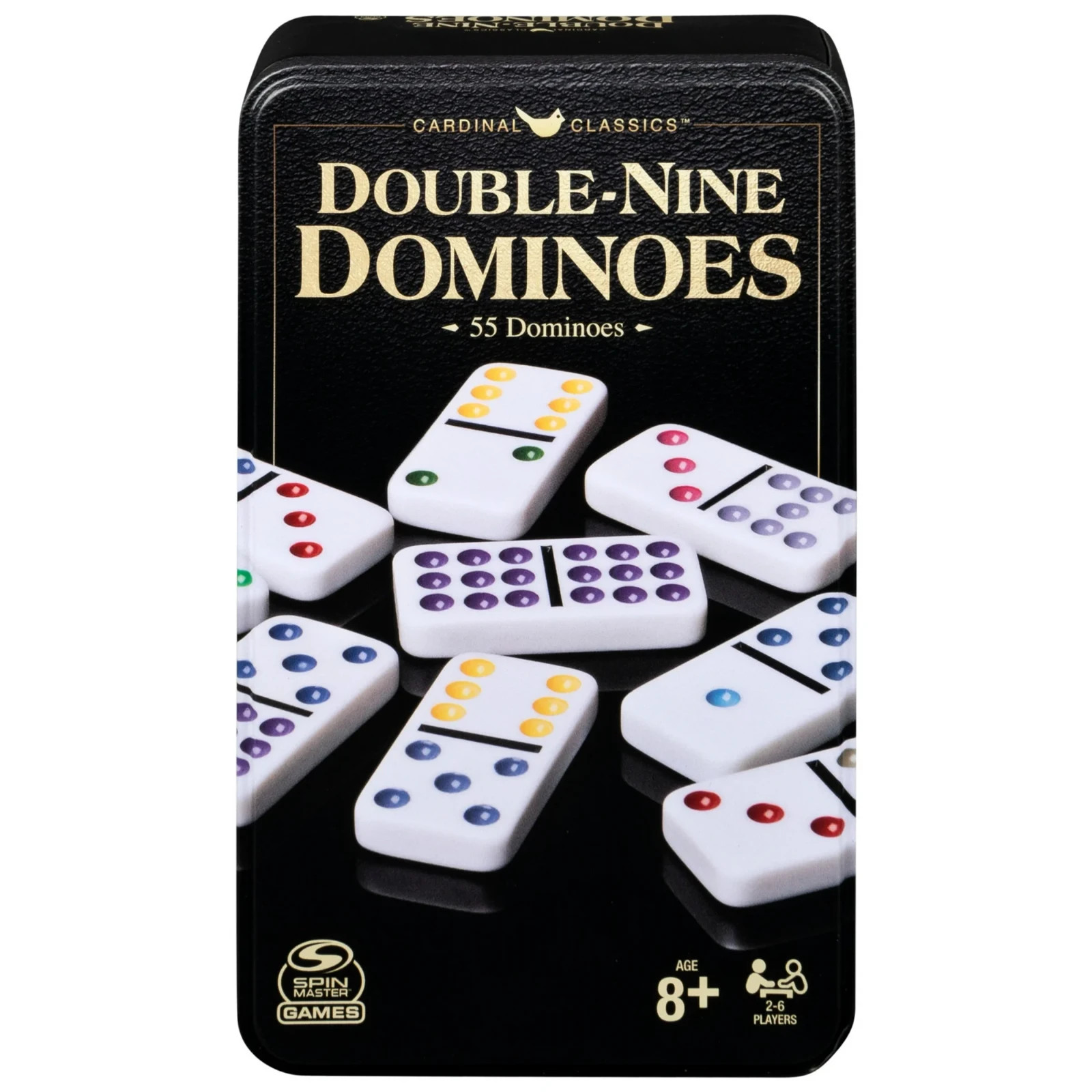 Games Cardinal Classics Double Nine Dominoes Set in Storage Tin Dominoes for Kid