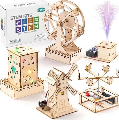 5 Individual STEM Science Kits for Kids, Wood Arts and Craft Kits, STEM Toys for