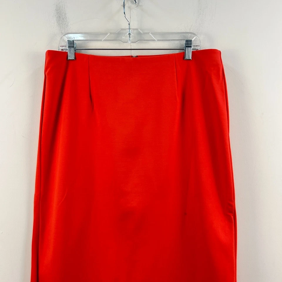 Falda grande halógena para mujer roja tejida a lápiz con abertura elástica hasta la rodilla 17355 Foto 2 de 4