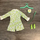 Vintage Barbie Clone Lot of Fashion Doll Clothes -  Green Playsuit w Accessories