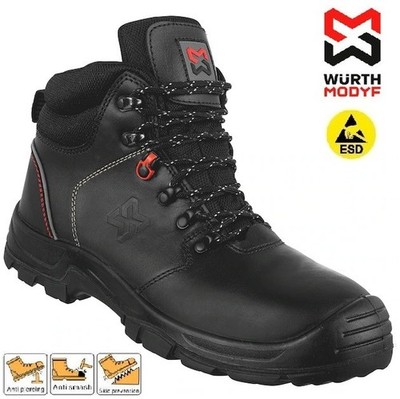Herren Leder Wasserdicht Sicherheitsstiefel Stahlkappe S3 Knöchel Arbeit Baustelle Schuhe Größe