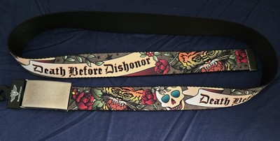 Buckle Down Web Belt With Death Before Dishonor New