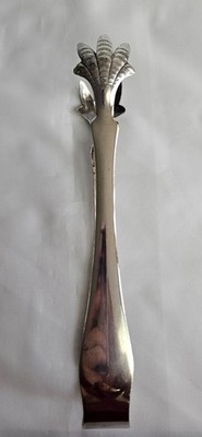 Vintage Silver Plate Claw Ice Tongs Art Nouveau Floral Barware Serving