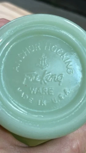 Anchor Hocking Vintage Jadeite Green Fire King  Coffee Mug D Handle Made In USA 