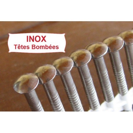 Pointes 20° inox annelées contre la rouille pour fixation de bardage bois