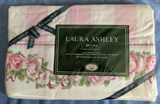 Vintage Laura Ashley Country Roses Twin Flat Sheet NOS