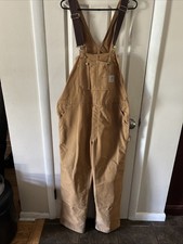 Carhartt Men s 40/30 Overalls Brown Double Knee Duck Bibs