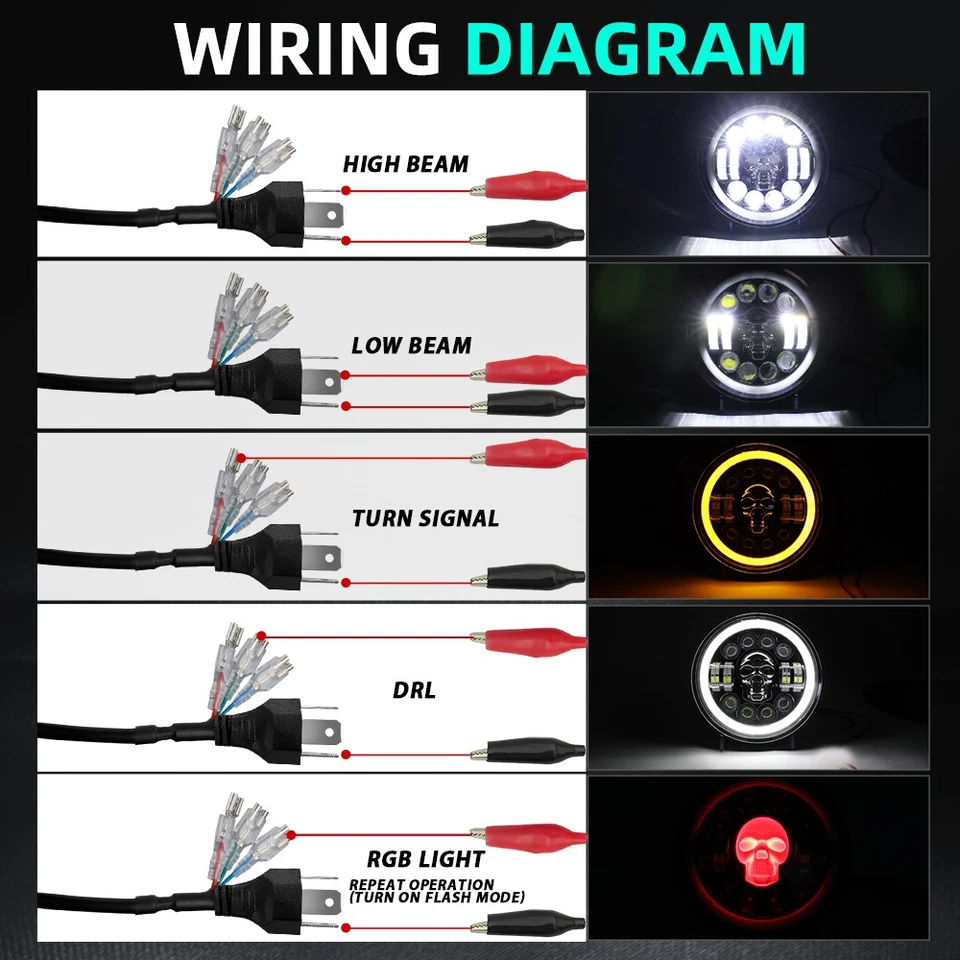 Комплект светодиодных фар для Suzuki Intruder Volusia VS VL 700 800 1400 1500 Boulevard - Изображение 4 из 4