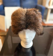 Beaver Fur Cossack Hat Size M Handmade Suede Upper Real Fur Pelt