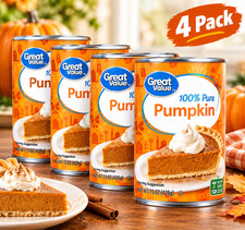 4 Pack 100 Pure Pumpkin 15 Oz Cans Free Shipping In 2 Days...