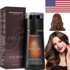 200ML Polar Hair Dye Shampoo, Color Shampoo Hair Dye for Women Men Dark Brown 