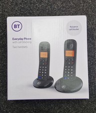 ☎️ BT Everyday Cordless Phone Twin Handset Call Blocker Home Phone Set Black NEW