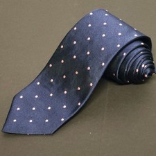 NWT BROOKS BROTHERS Blue w Pink Polka Dot Design Silk Tie