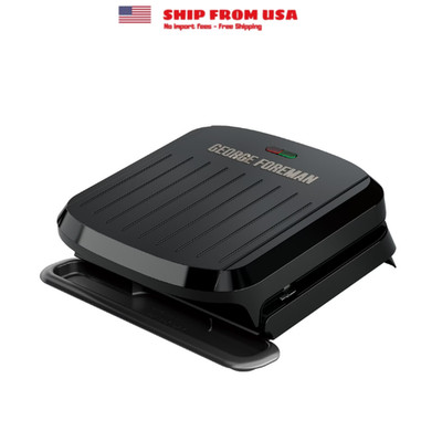 George Foreman 4 Serving Electric Grill & Panini Press, Easy Clean Removable Dis