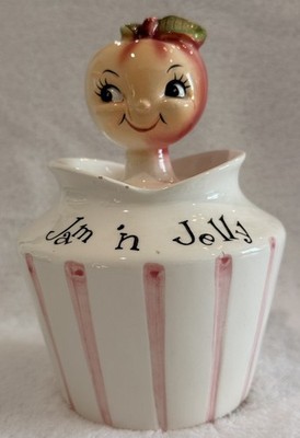 Lefton ESD Pixieware Apple Jam and Jelly Jar Japan