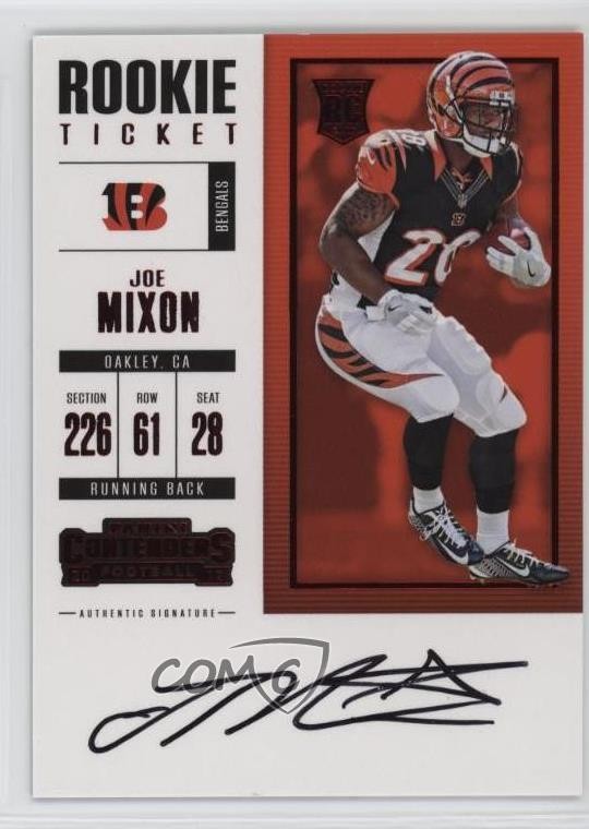 2017 Panini Contenders Rookie Ticket RPS Red Zone Joe Mixon #312 Rookie Auto RC