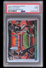 2024 Donruss Optic Downtown Duos Michael Penix Jr Michael Vick PSA 9 Falcons SSP