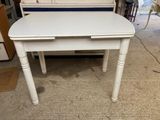 Wooden Extending Dining Table with Detachable Legs White Painted