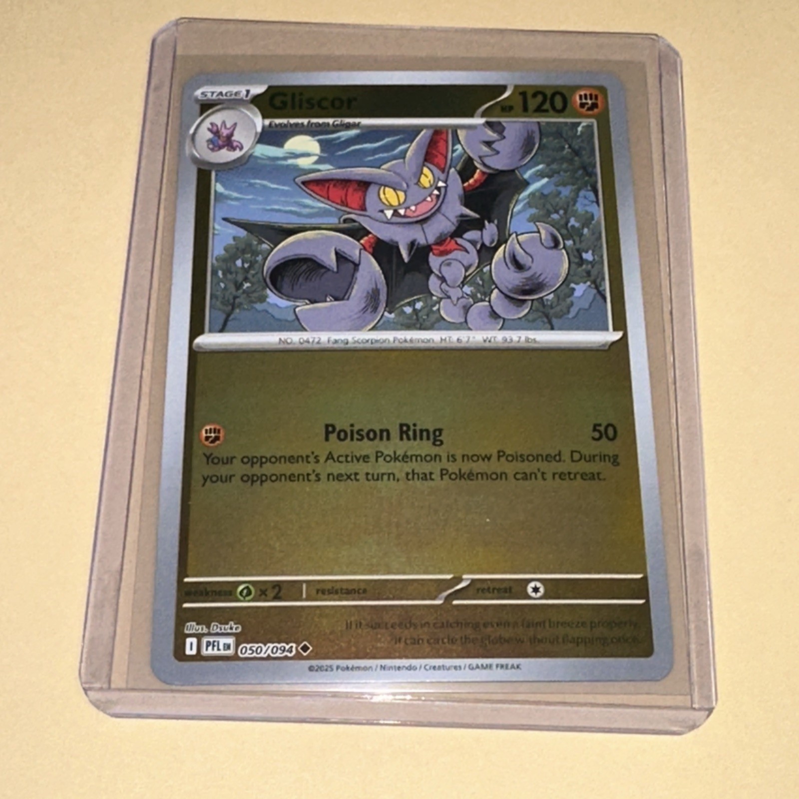 Pokemon Gliscor Phantasmal Flames 050/094 Reverse Holo