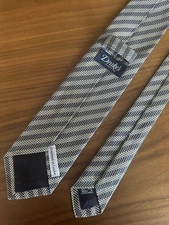 Drake’s London Tan/Navy Herringbone Silk Tie