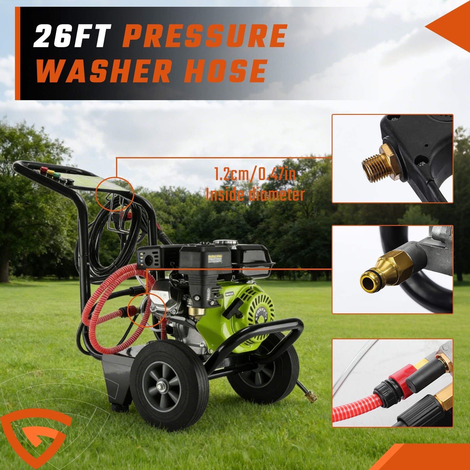 Gas Pressure Washer Gas Powered Washer 3500 PSI 2.6 GPM 212cc 5 Nozzles Hot!