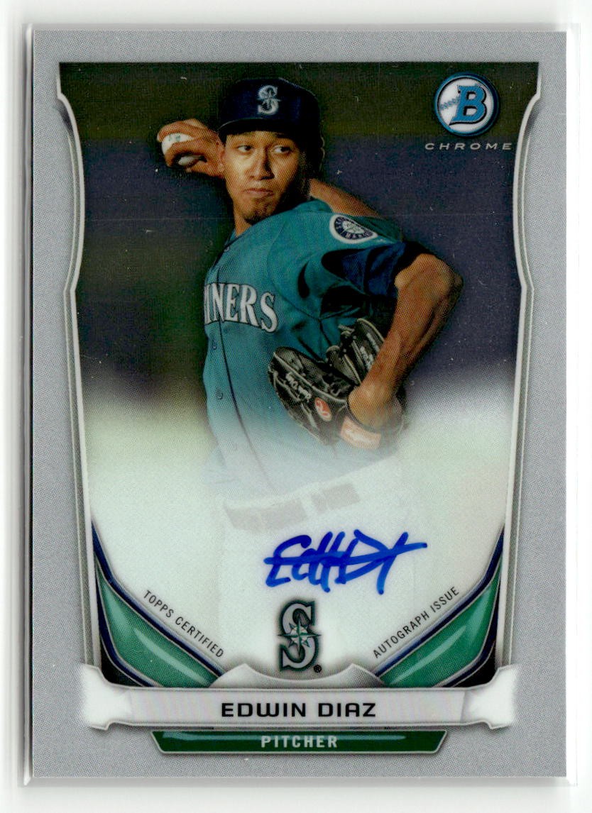 2014 Bowman #BCAP-ED Edwin Diaz Chrome Prospect Autographs AUTO DODGERS