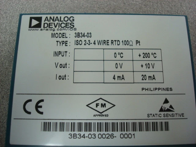 USED Analog Devices 3B34-03 Isolated RTD Input Module - Image 4 of 4