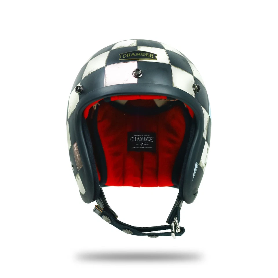 VINTAGE HELMET SLIMHEAD 500TX PATINA CHECKER BOARD BOBBER CHOPPER MOTORCYCLE - Image 4 of 4