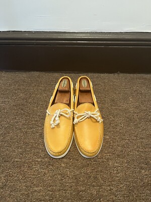 Ralph Lauren Telford Moccasin Boat Shoes Yellow Calf Leather US10D/UK9 MSRL $395