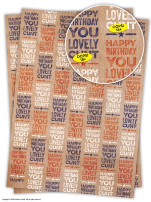 Rude Offensive Wrapping Paper Gift Wrap Adult Comedy Humour Funny Joke Novelty