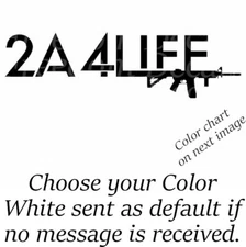 Second Amendment for Life AR 15 Sticker Decal Fr Tumbler Window Toolbox Man Cave