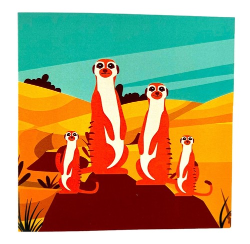 Handgefertigte 3D Pop Up Karte Erdmännchen Geburtstag Vatertag Mutter Jahrestag Urlaub - Bild 5 von 5