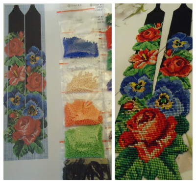 Kit for making a necklace gerdan. Beading Loom Pattern. #S4a