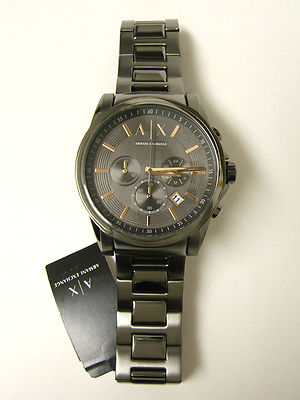 (M) ARMANI EXCHANGE BANKS GREY ION PLATED