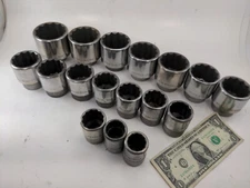 S-K & S-K Wayne 3/4" Drive 12pt 17pc Socket Set 7/8”-2" - NICE!!!